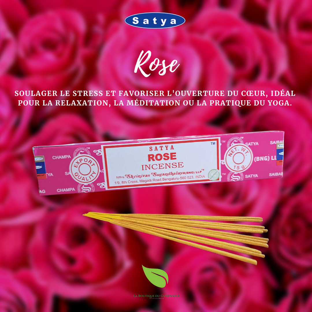 Encens Rose - SATYA 15gr - Encens Naturels/Encens Indiens SATYA