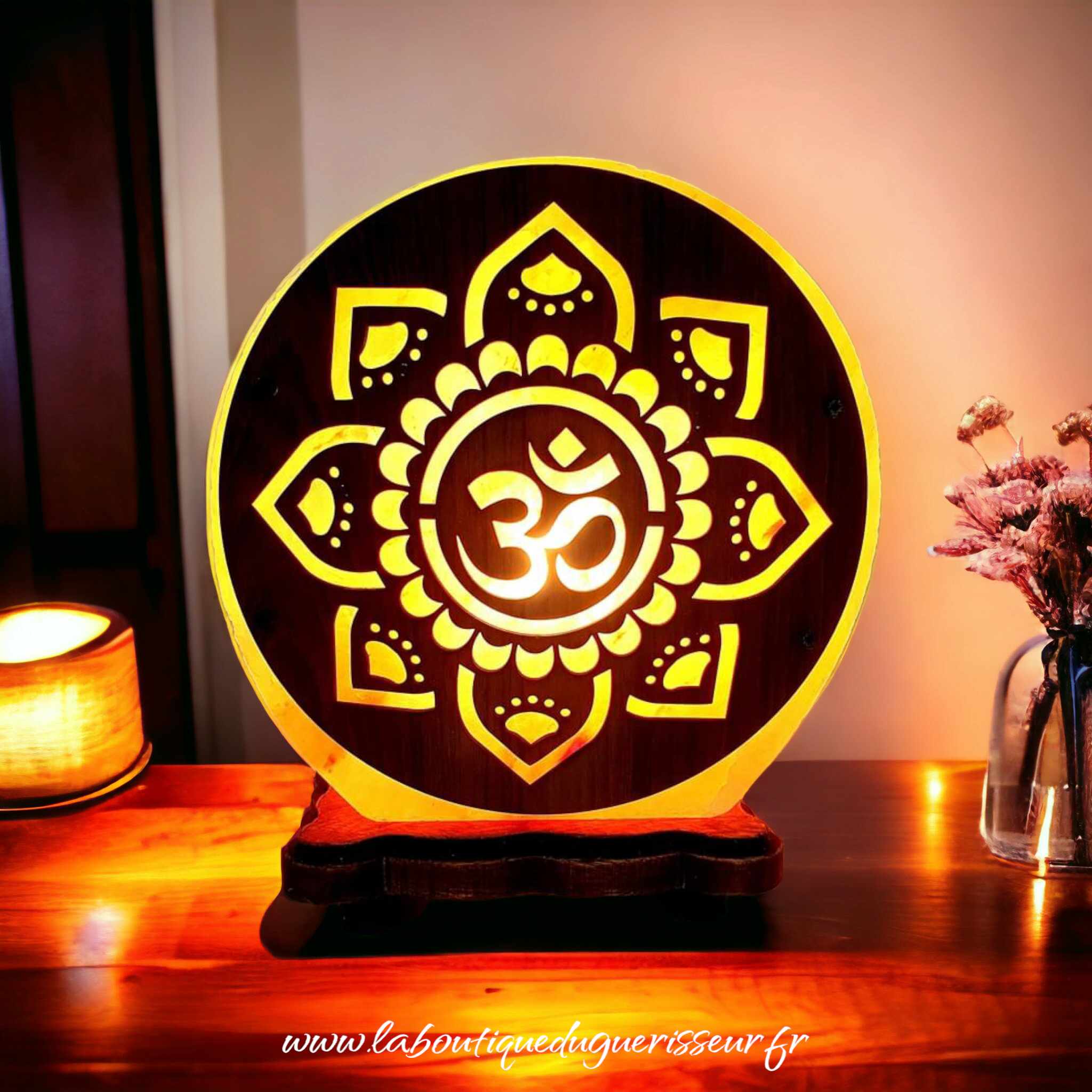 Lampe Sel de l'Himalaya - OM SOLEIL - 5 kg - Ambiance Zen et Feng Shui/ Lampes de Sel de l'himalaya - La Boutique du Guérisseur