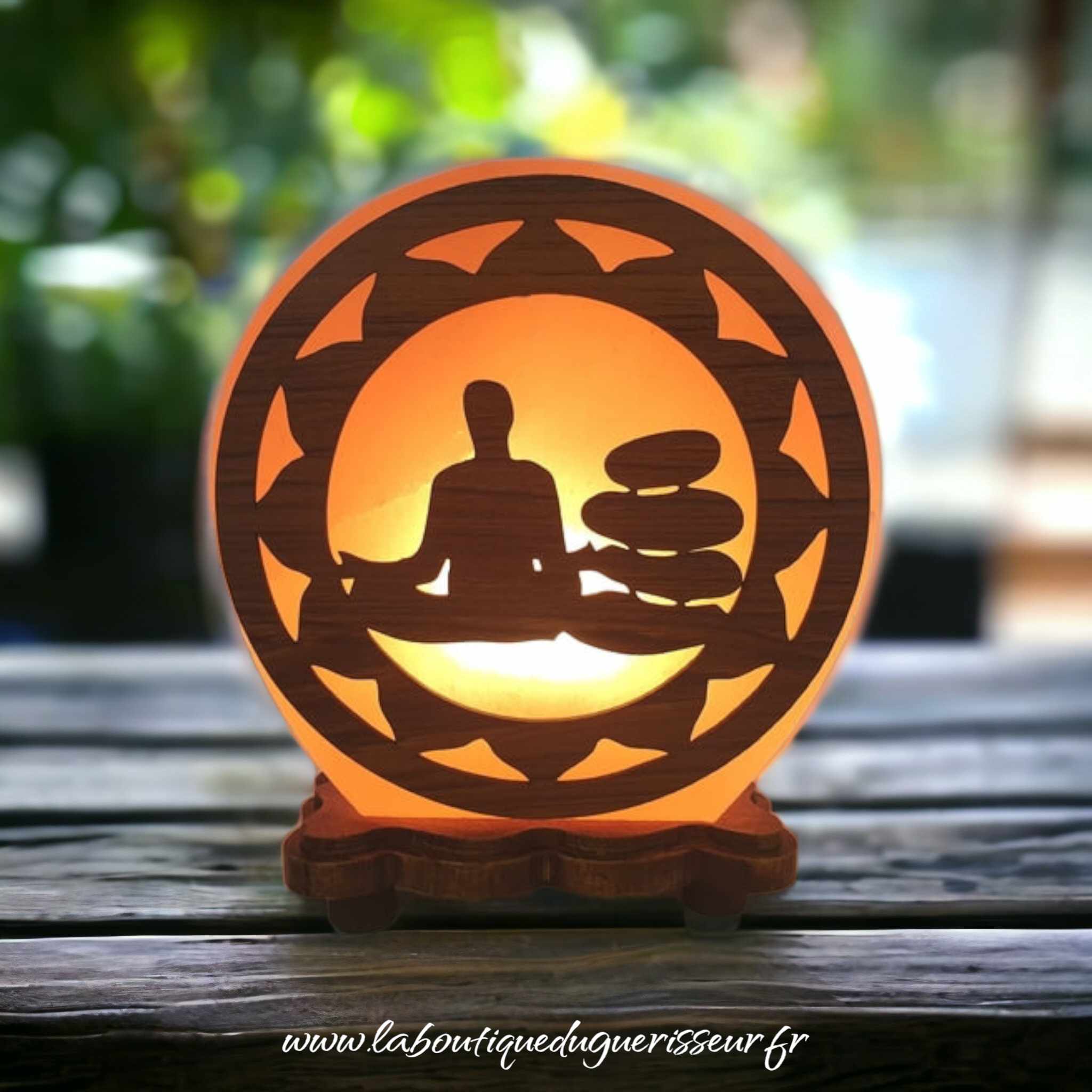 Lampe Sel de l'Himalaya - OM SOLEIL - 5 kg - Ambiance Zen et Feng Shui/ Lampes de Sel de l'himalaya - La Boutique du Guérisseur