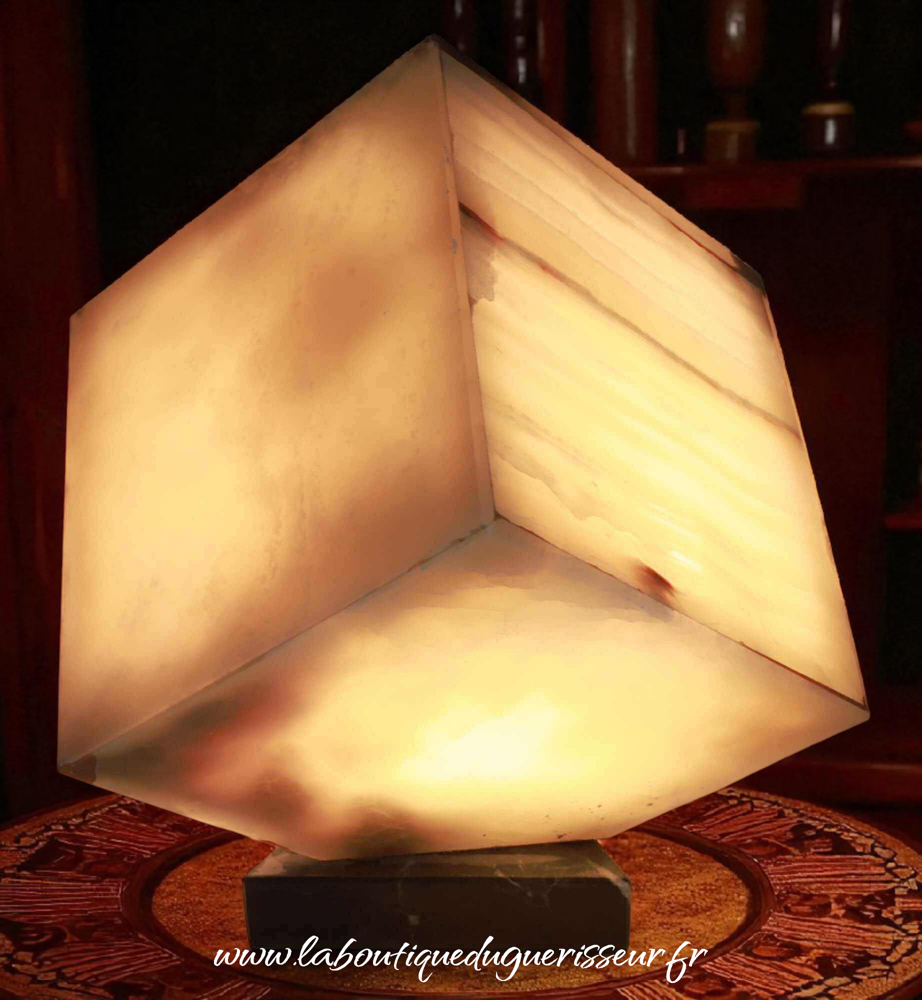 Lampe Cube en Onyx