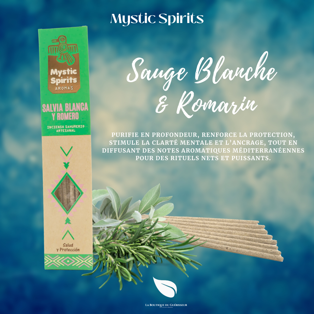 Encens MYSTIC SPIRITS - Sauge Blanche & Romarin