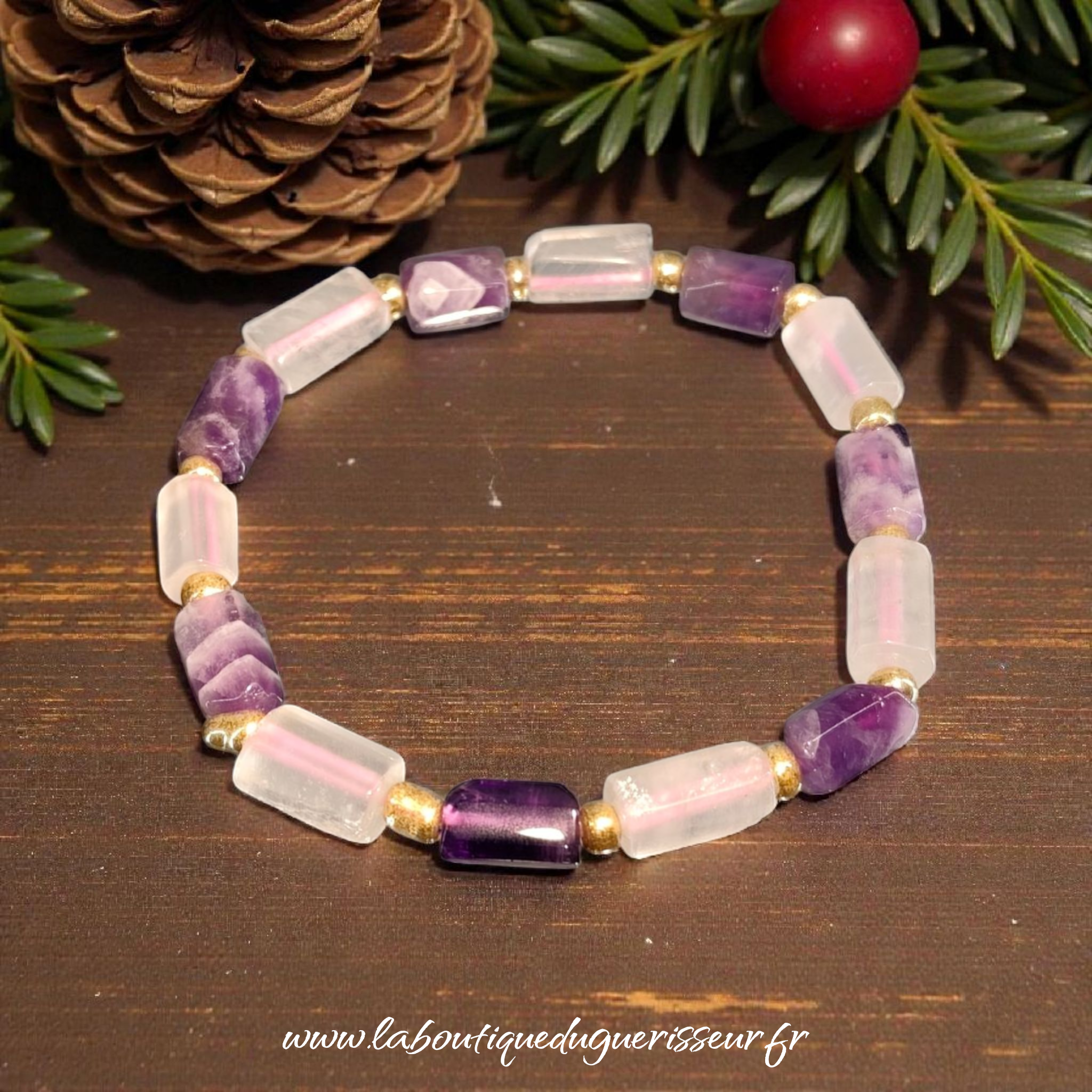 Bracelet Féérique “Clarté des Arcanes” – AMÉTHYSTE & CRISTAL DE ROCHE