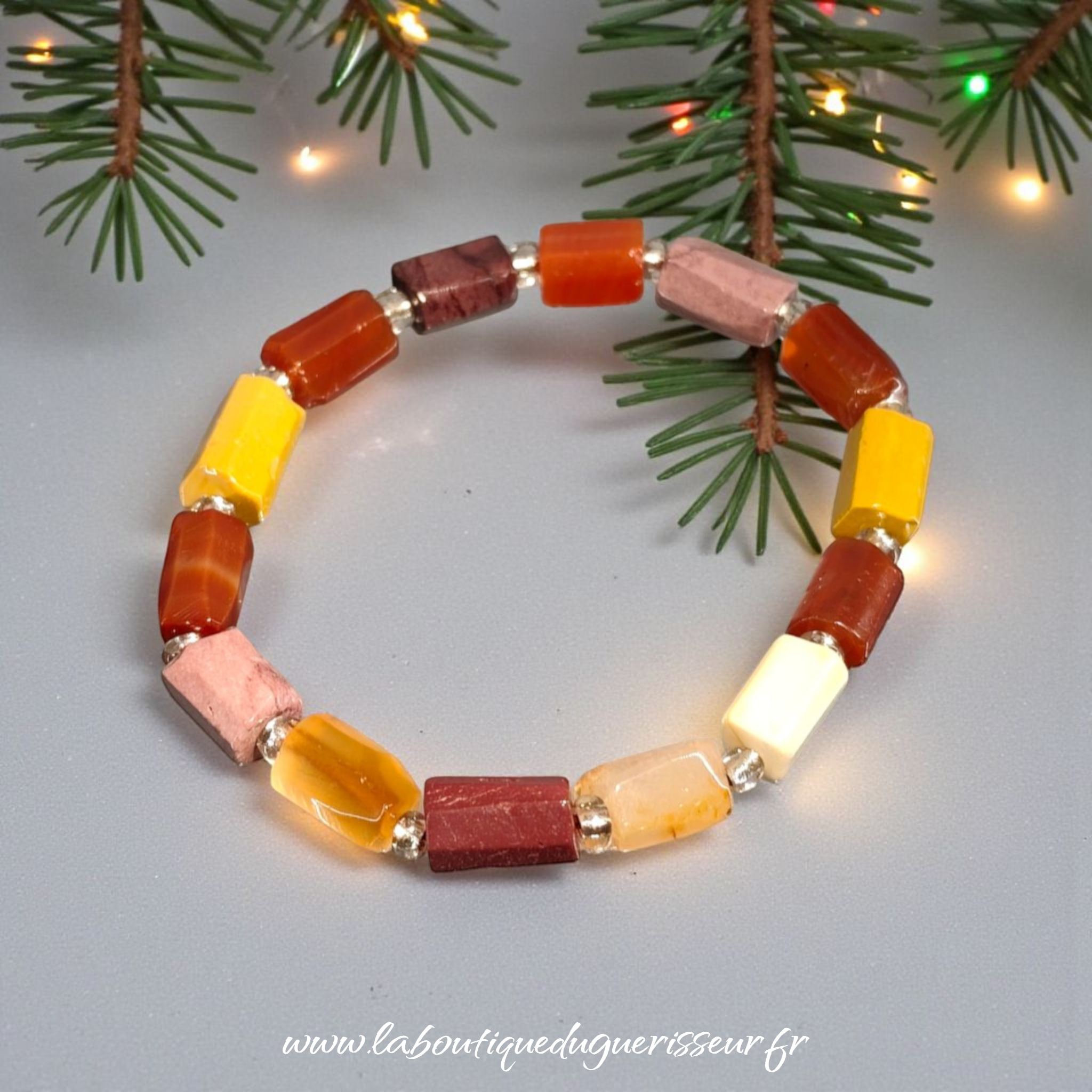 Bracelet Féérique “Chaleur des Terres anciennes” – CORNALINE & JASPE MOKAÏTE