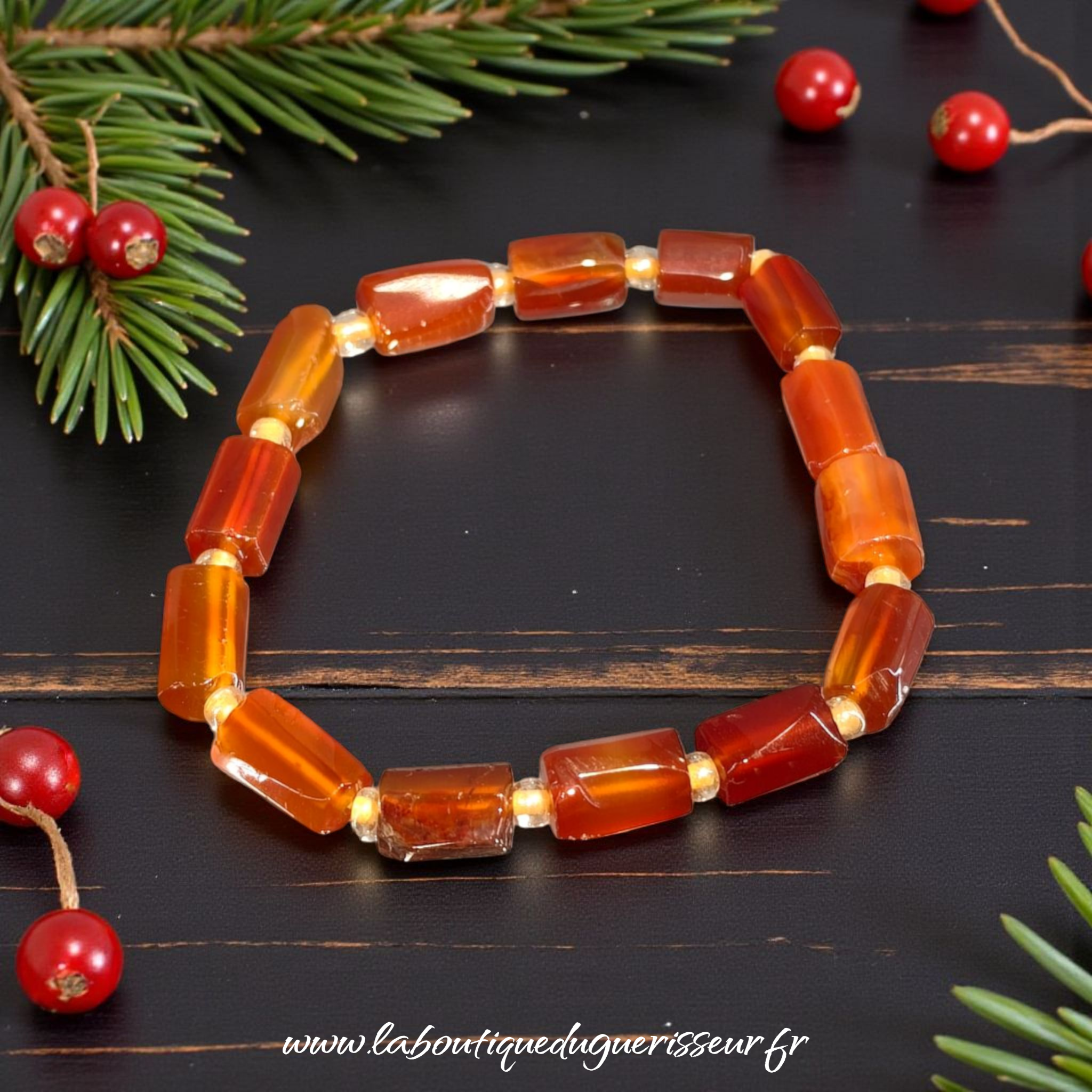 Bracelet Féérique “Flamme d’Ambre” – CORNALINE