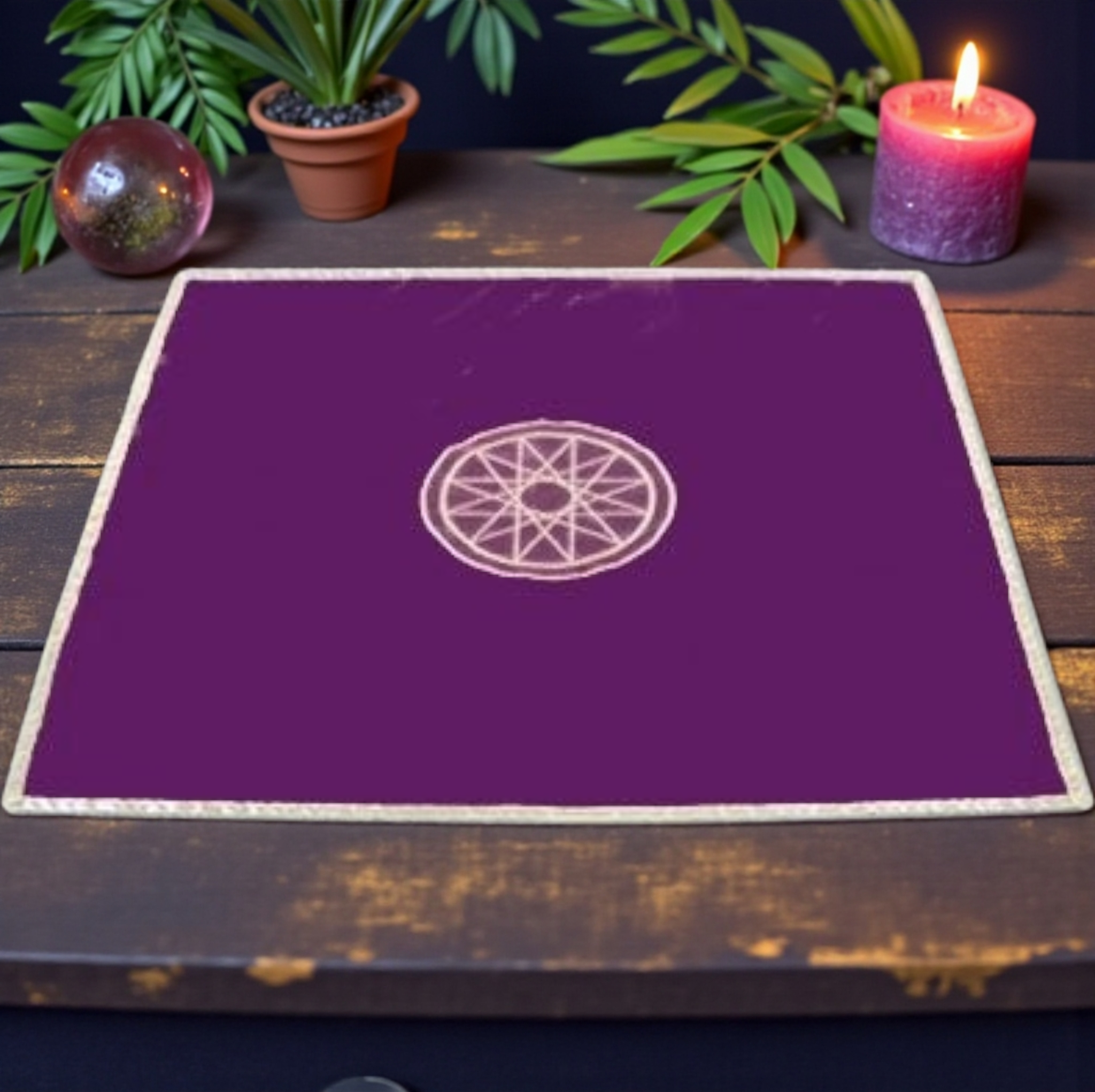 Tapis de divination – Mercure Magique (Velours) – 80 x 80 cm