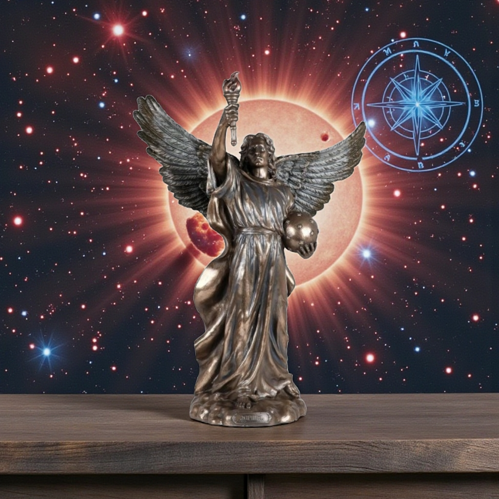 Statue Archange Jophiel – Bronze coulé à froid (35 cm)