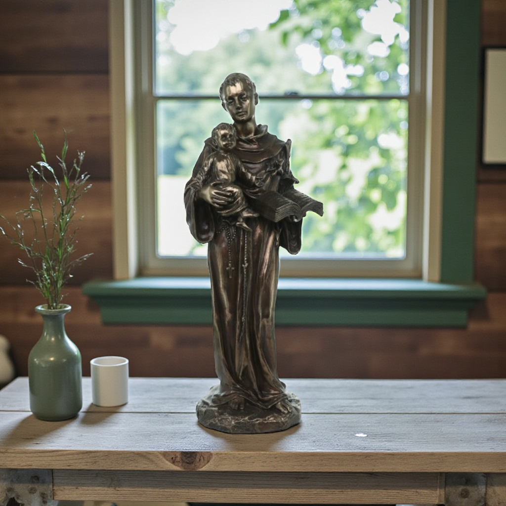Statue de Saint Antoine – Bronze coulé à froid (26 cm)