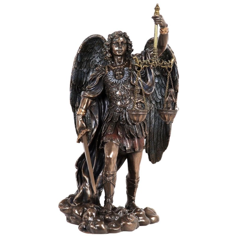 statue-bronze-coule-a-froid-de-saint-michel-avec-la-balance-h-28-cm