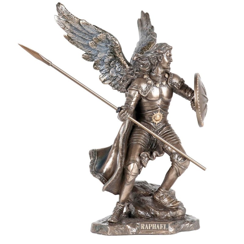 statue-bronze-coule-a-froid-saint-raphael-h-24-cm