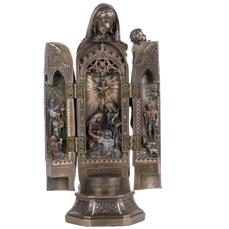statue-bronze-coule-a-froid-tryptique-de-la-vierge-a-l-enfant-avec-representation-de-la-nativite-a-l-interieur-h-20-cm