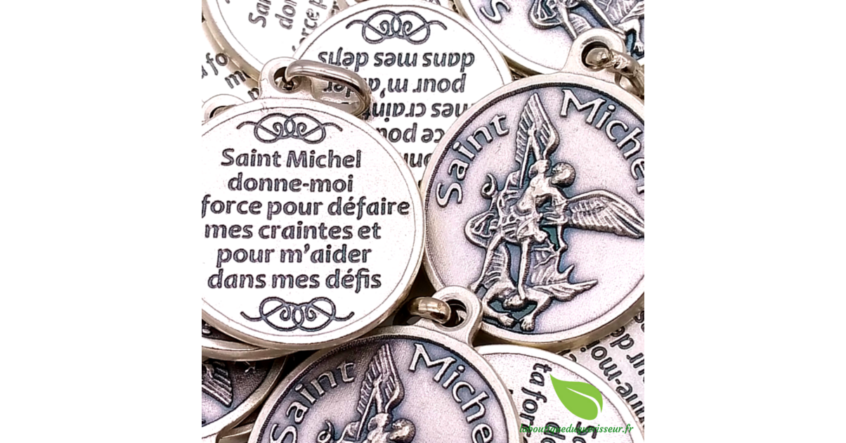 Pièce de Collection Religieuse « L'Archange Michel Veille sur Nous », fabriquée et bénie à la Main en Terre Sainte, Psaume 91:10-11, avec étui de Protection, l'Originale avec Pochette Cadeau