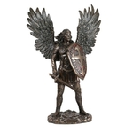 statue-bronze-coule-a-froid-de-saint-michel-archange-avec-bouclier-h-36-cm