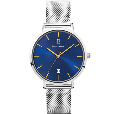 MONTRE HOMME ECHO 258L168 ACIER MILANAIS ARGENTÉ