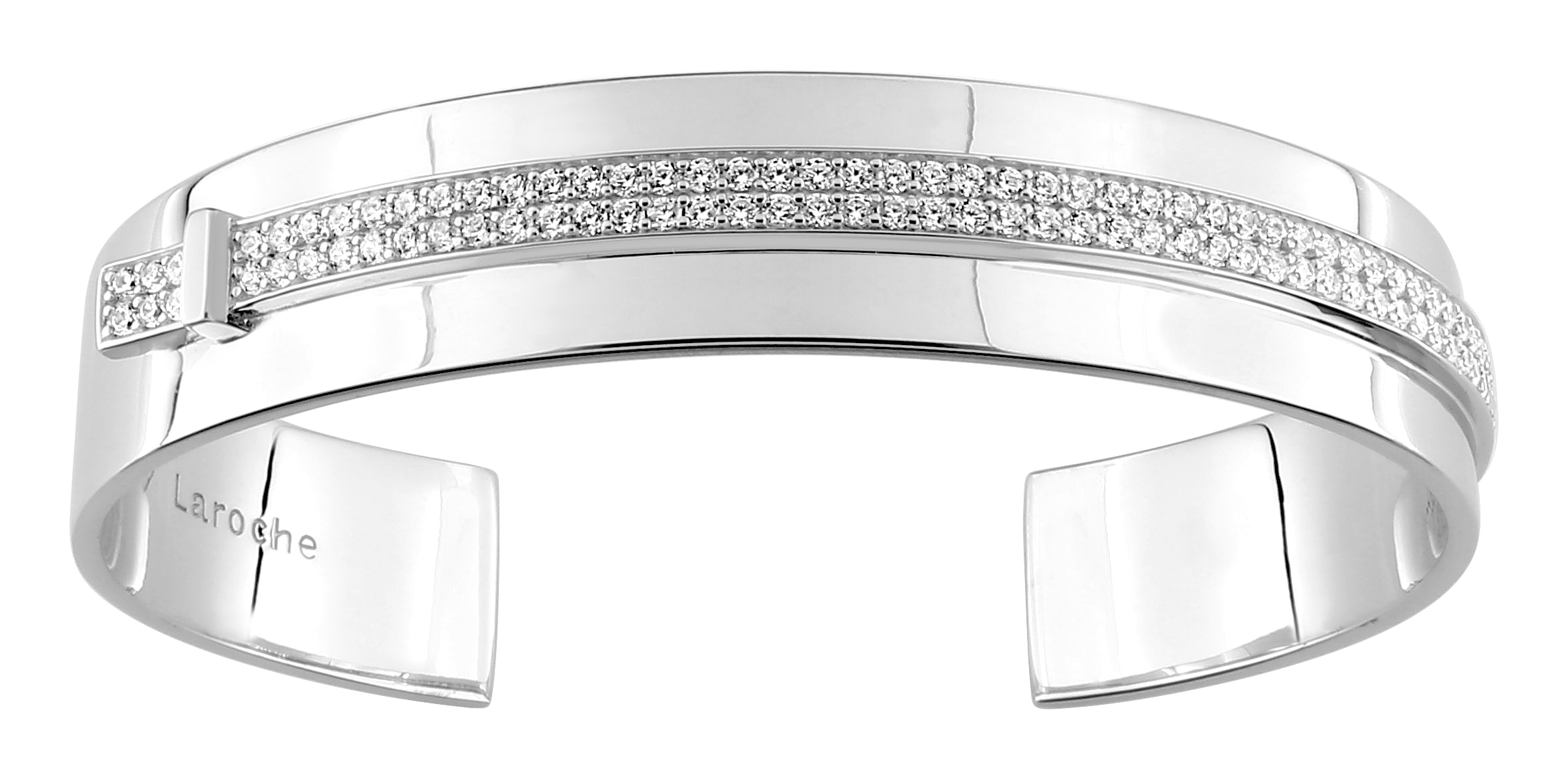 Bracelet Jonc Guy Laroche en argent et oxyde de zirconium