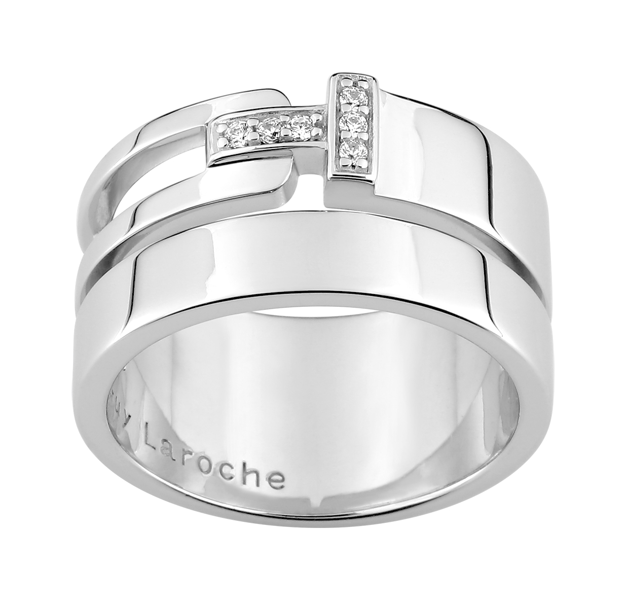 Bague Guy Laroche en argent et oxyde de zirconium