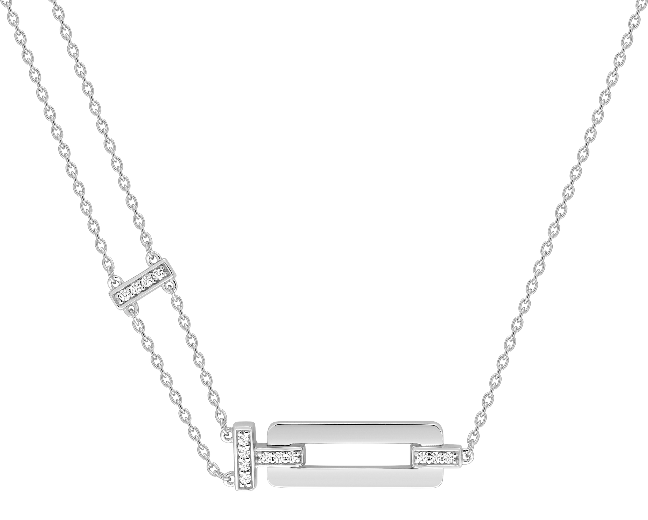 Collier Guy Laroche en argent et oxyde de zirconium