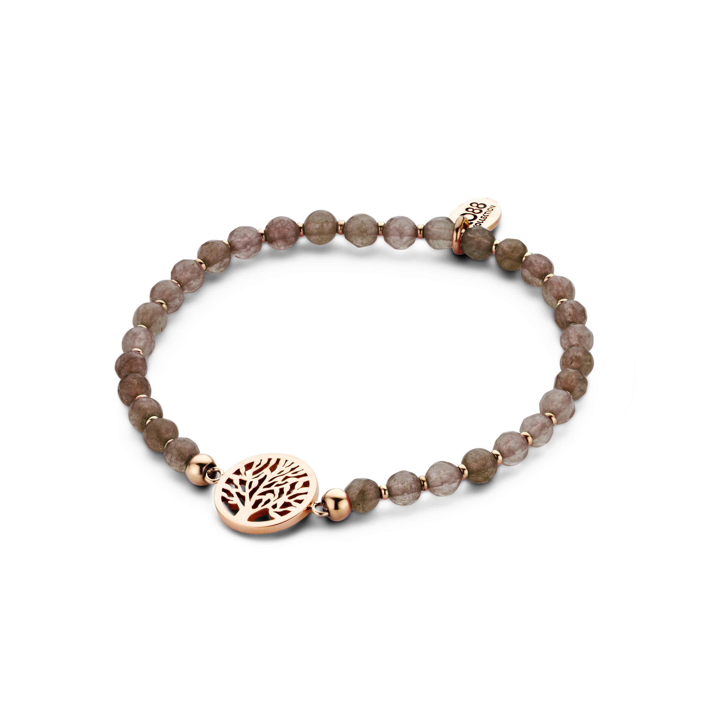 Bracelet Femme CO88 Arbre de vie et Jade beige/brun