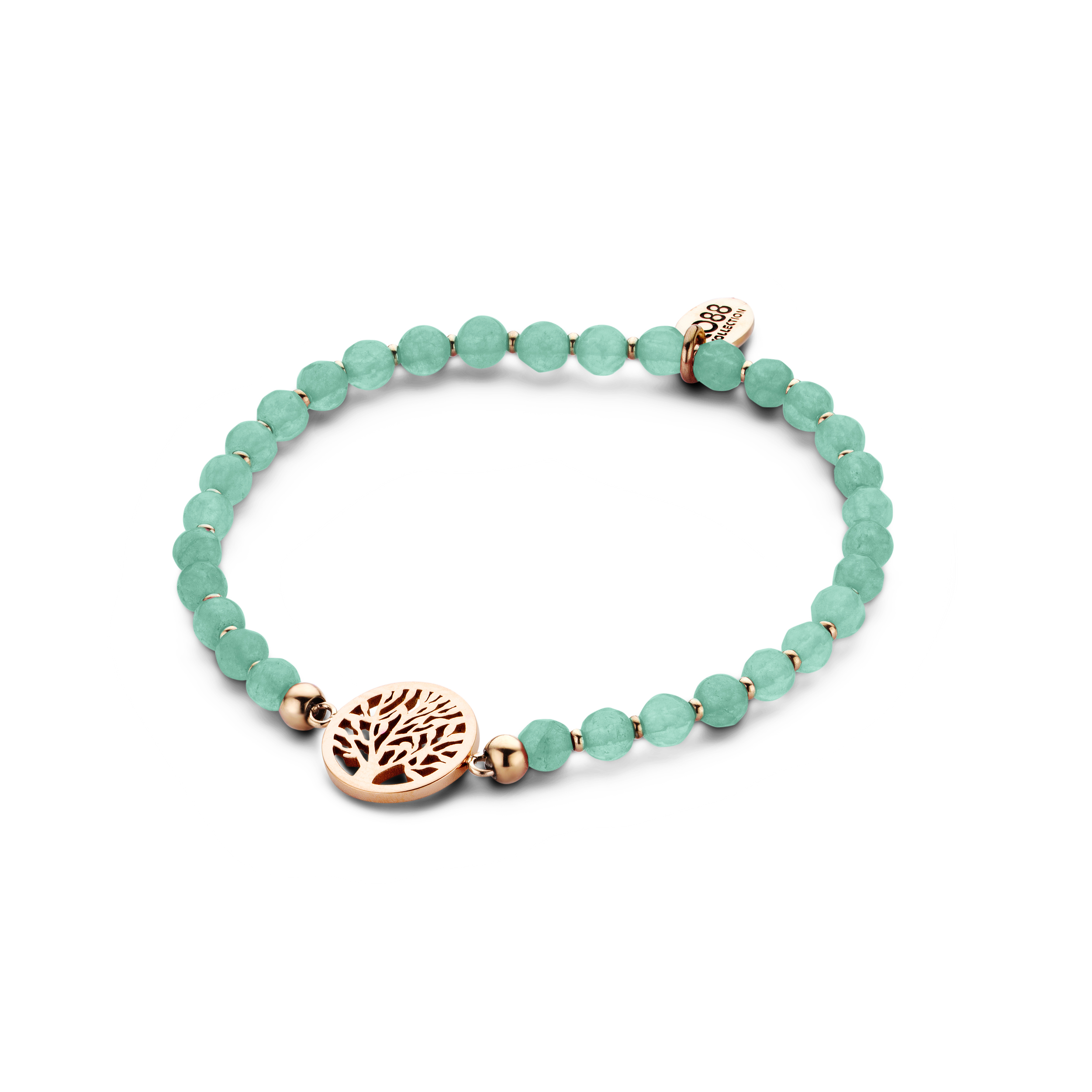 Bracelet Femme CO88 Arbre de vie et Jade vert menthe