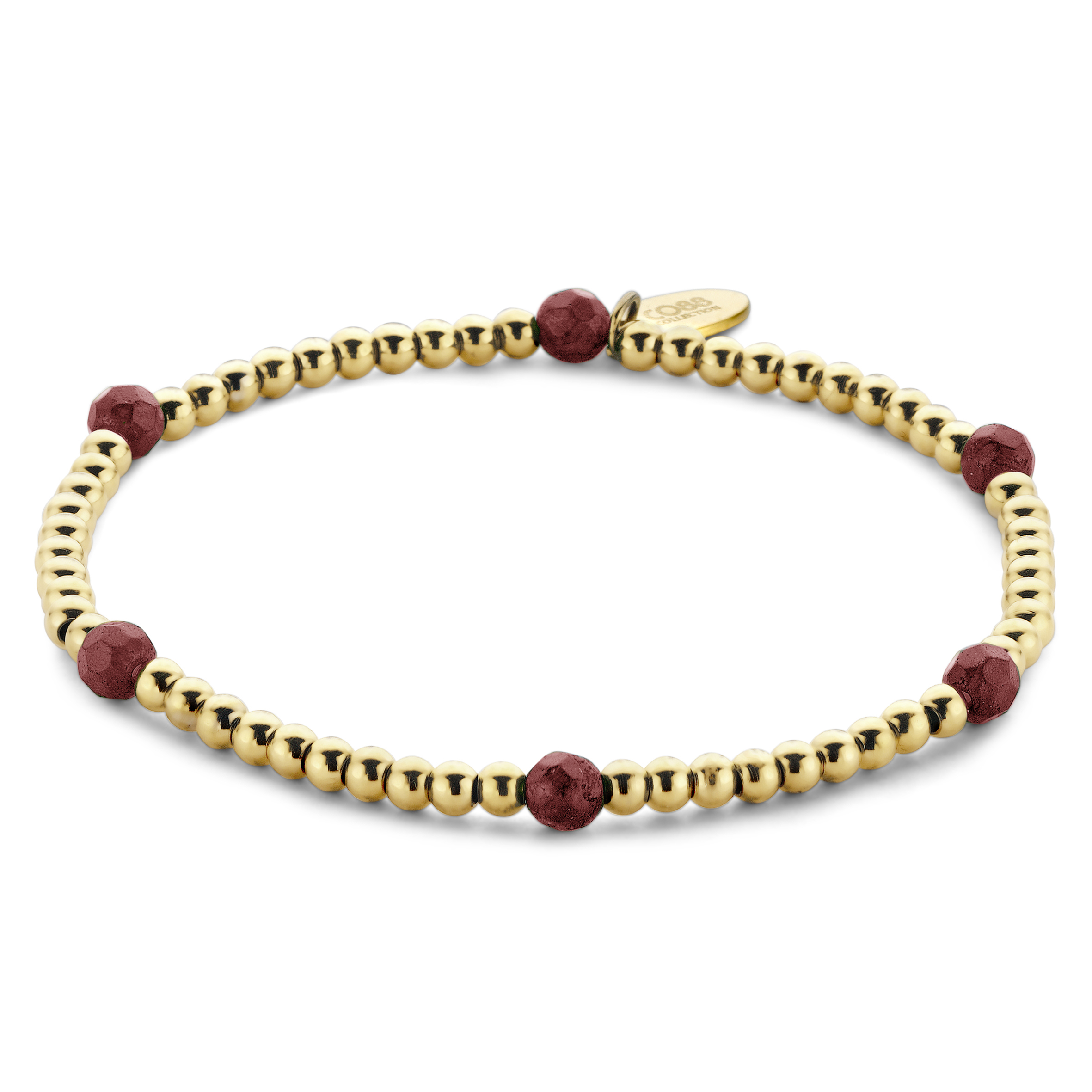 Bracelet Femme CO88 Divine en Acier plaqué or et pierre rouge