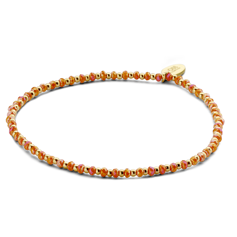 Bracelet Femme CO88 Divine en Acier plaqué or et pierre orange