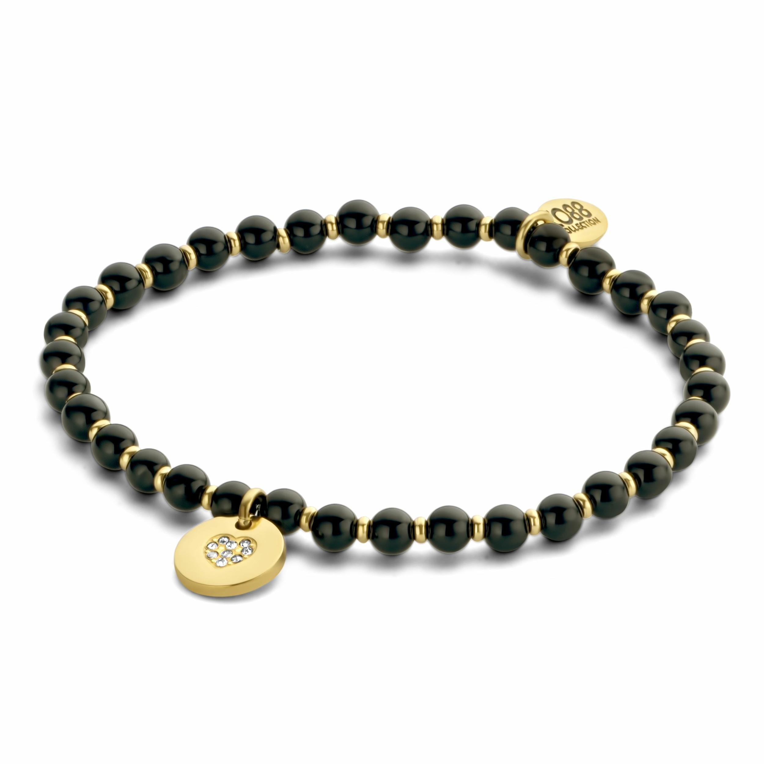 Bracelet acier Femme CO88 Agate noire