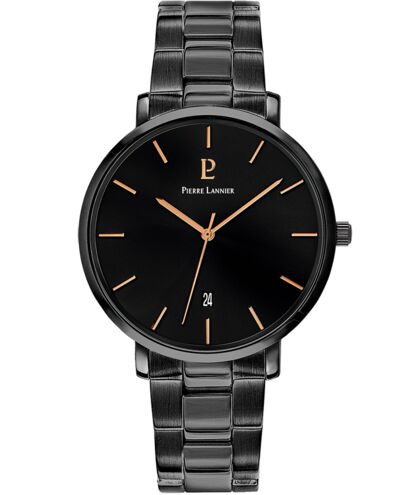 Montre Homme ECHO Cadran Noir Bracelet Acier Noir