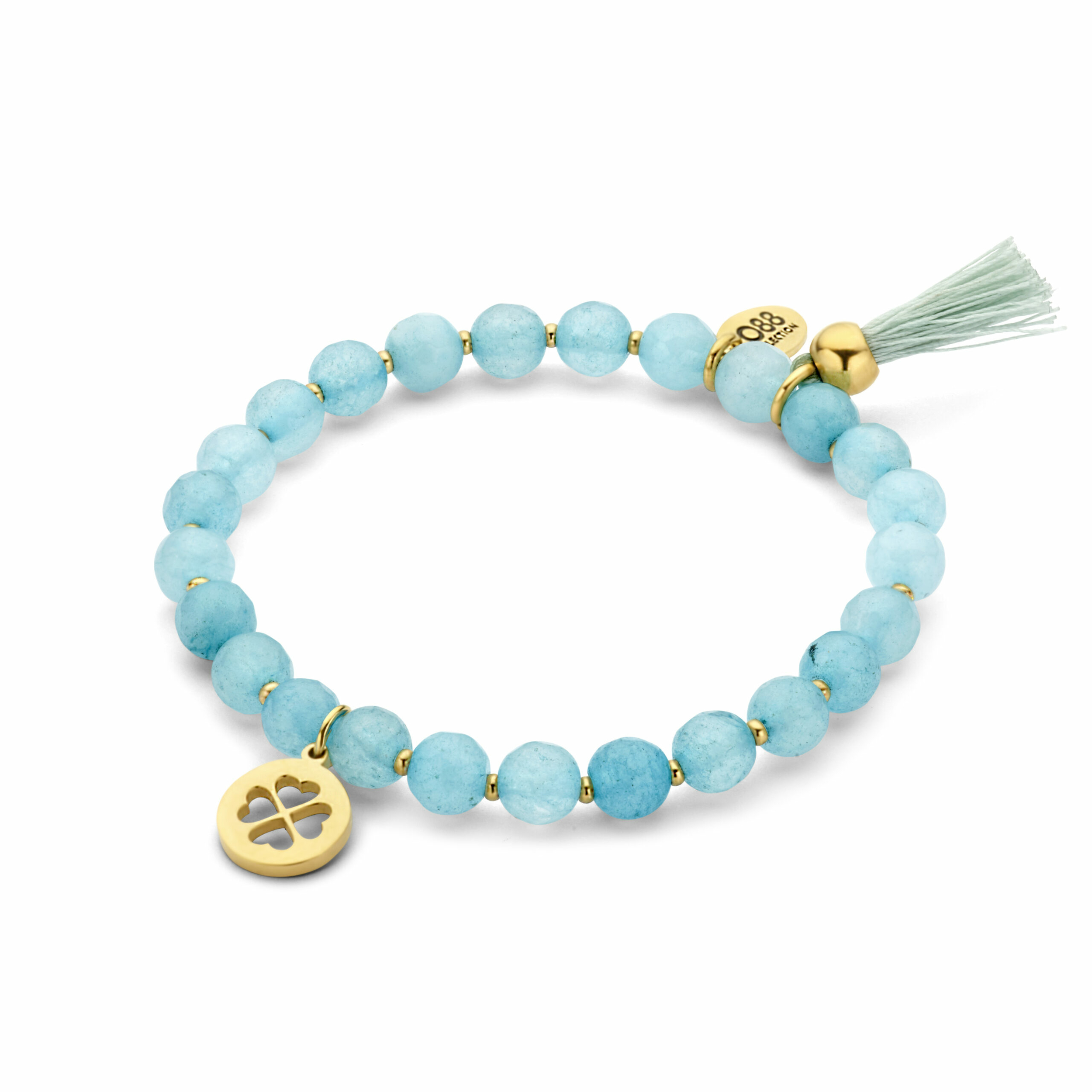 Bracelet Acier Femme CO88 en pierres naturelles bleu