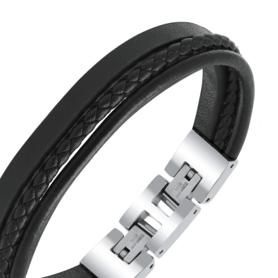 bracelet-stanford-acier-poli-et-3-cuirs-plat-rond-et-tresse-noirs (3)