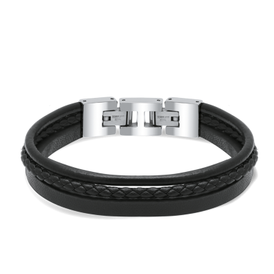 bracelet-stanford-acier-poli-et-3-cuirs-plat-rond-et-tresse-noirs (2)