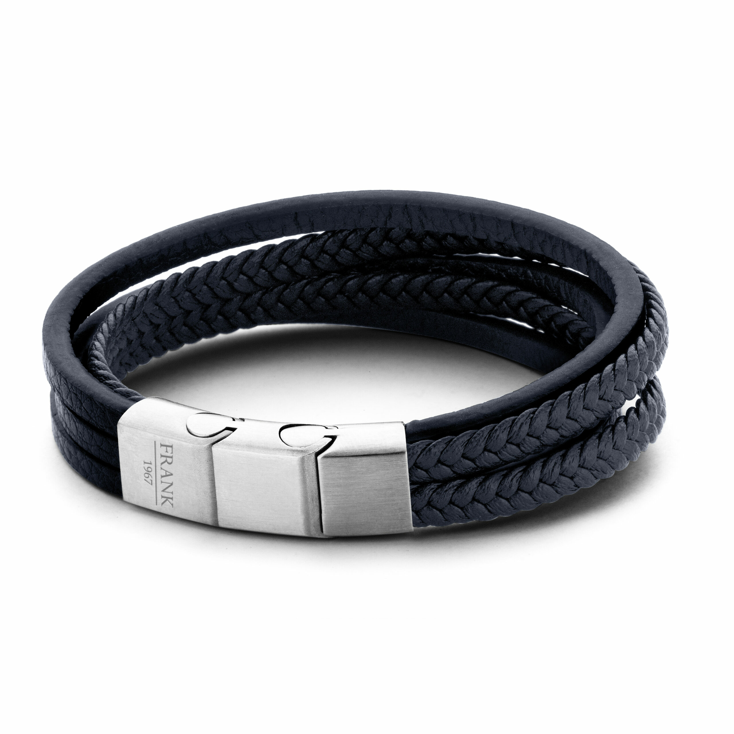 Bracelet Homme Cuir marine multibrins 7FB-0191