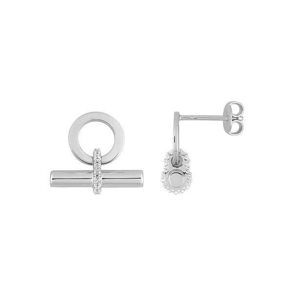 Boucles d\'oreilles Argent rhodié & oxydes de zirconium