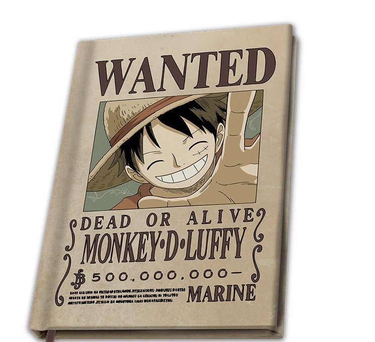 Cahier A5 One Piece Luffy Wanted