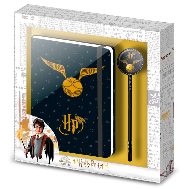 Set Papeterie Cahier + Stylo Harry Potter Vif d'Or - PAPETERIE /  SCOLAIRE/SET DE PAPETERIE - Fantastik-deco
