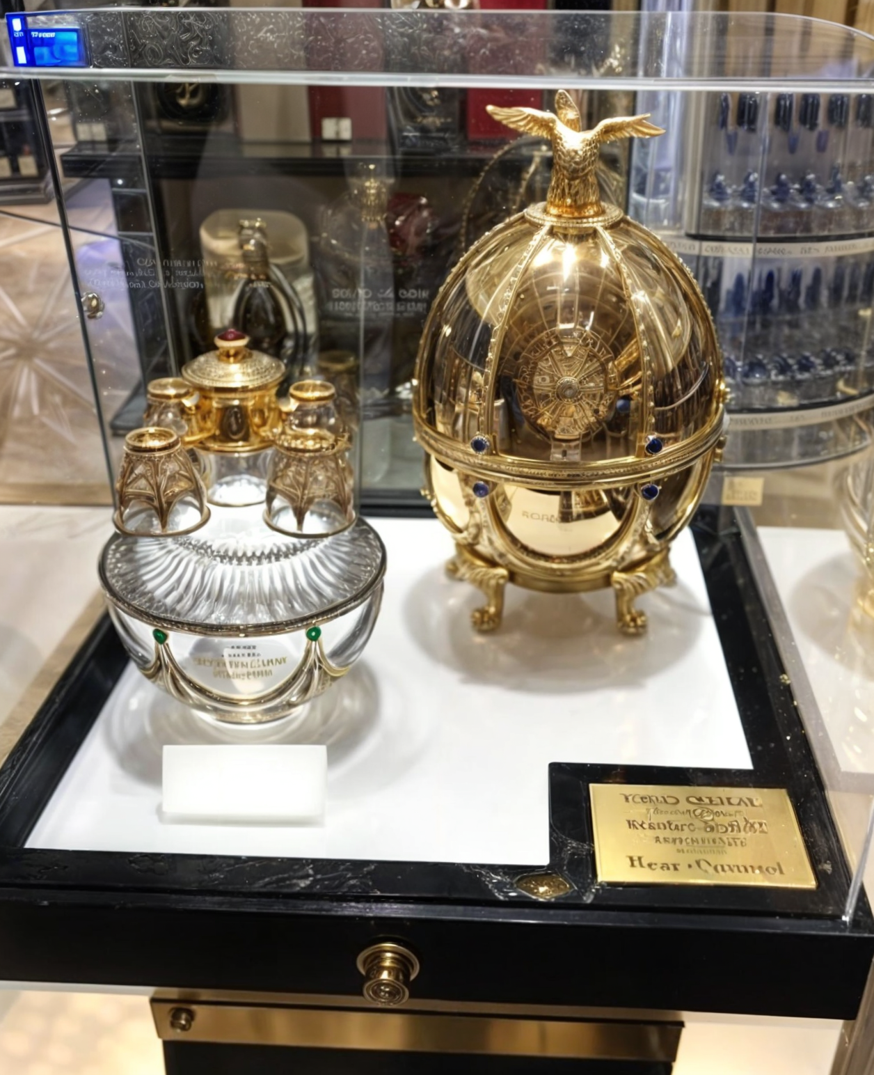 vodka collection imperial dans carafe oeuf faberge dore