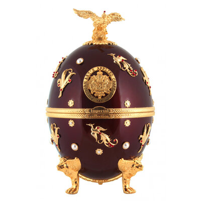 Vodka imperial collection dark red Faberge egg  oeuf de faberge rouge foncé avec phoenix