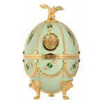 Vodka imperial collection vert clair  avec cammeos LIGHT GREEN WITH LILYARD FABERGE EGG - STYLED CASE) www.oeuf-de-faberge.fr