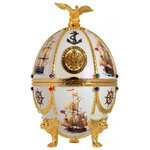 Oeuf de faberge vodka imperial collection blanc et navire edition spéciale -www.oeuf-de-faberge.fr