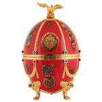 Oeuf de Fabergé Vodka imperial collection super premium rouge avec dragons et oiseaux