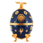 Vodka imperial collection egg blue whit flowers and cameo