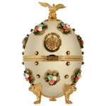 Oeuf Fabergé blanc perle avec fleur vodka Imperial Collection Pearl With Flowers Faberge Egg