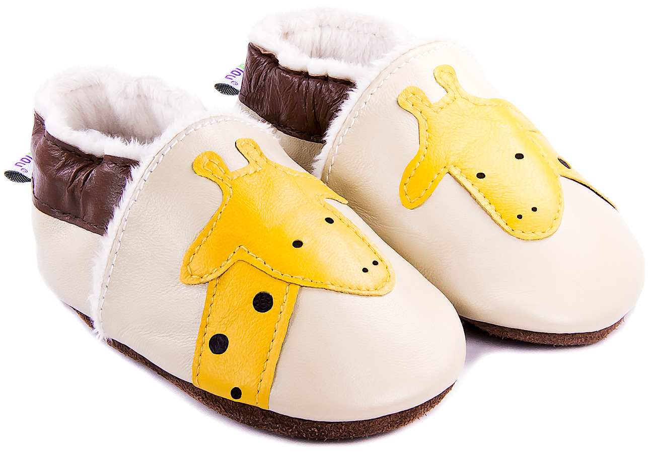 Chaussons D'intérieur En Coton Avec Tête De Girafe - Doux Et Chauds Pour Femme