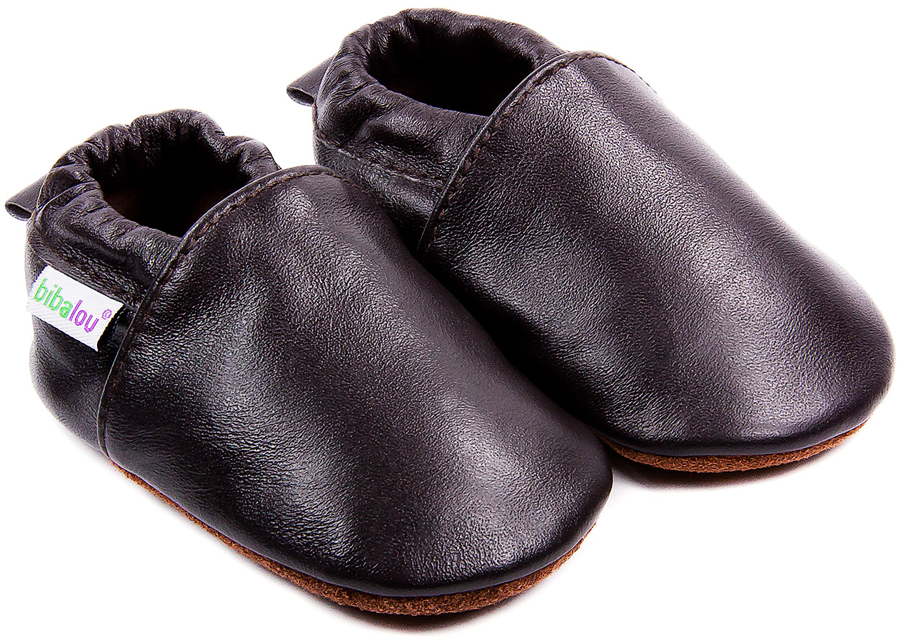 Carozoo solide marron 12-18 M semelle souple en cuir chaussures de bébé