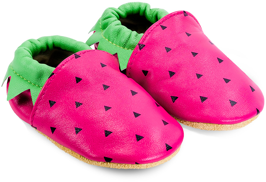 Chaussons bébé en cuir souple Amène ta Fraise !