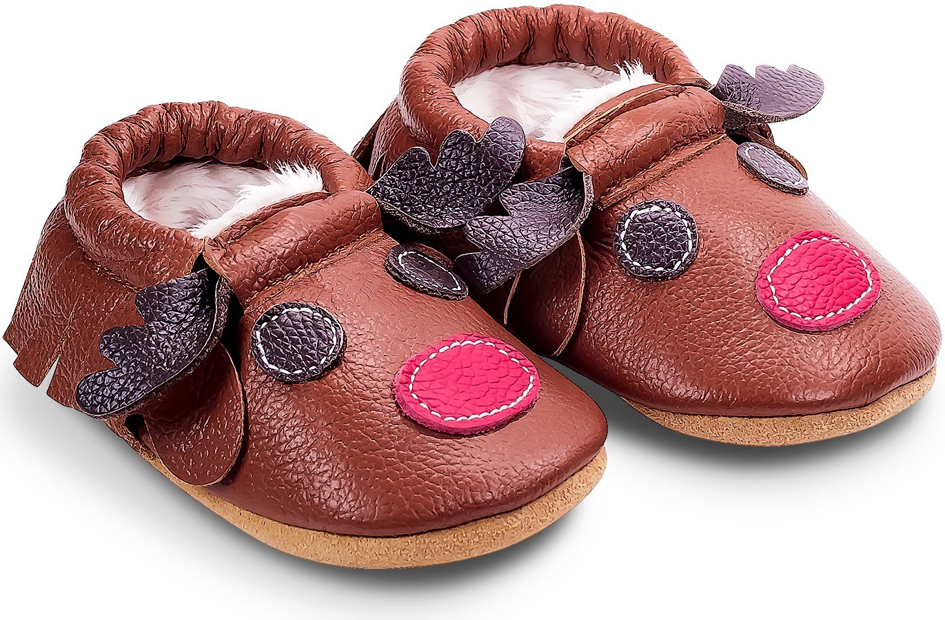 Chaussons Chaussette de Noël pour enfant fille & garçon fourré