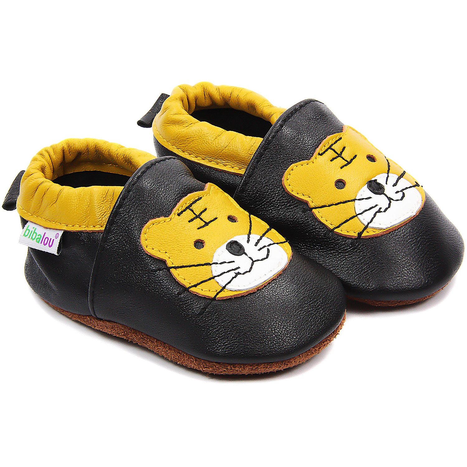 Chaussons bébé en cuir souple Charly le Tigre