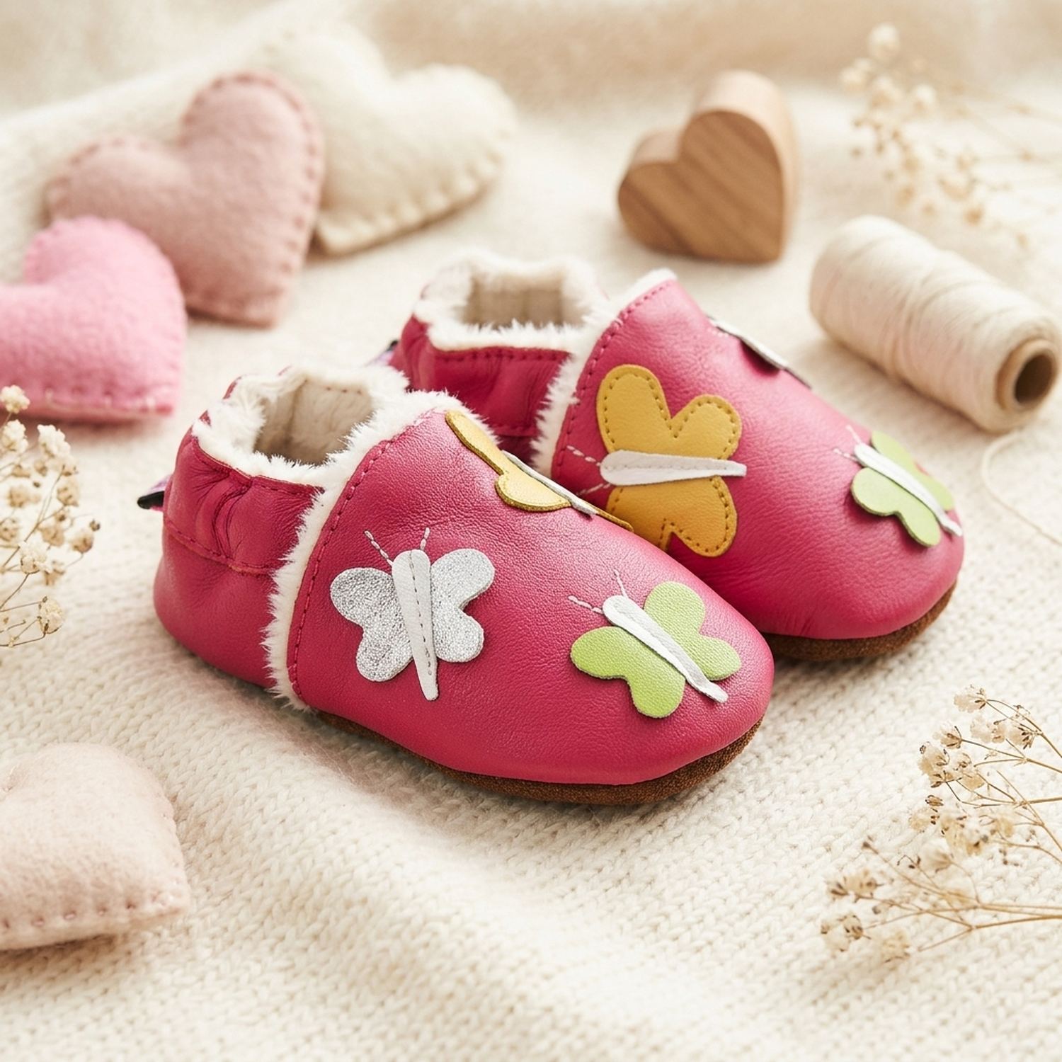 chaussons-bebe-cuir-souple-fourres-farandoles-de-papillons-vue-3-4-face-5