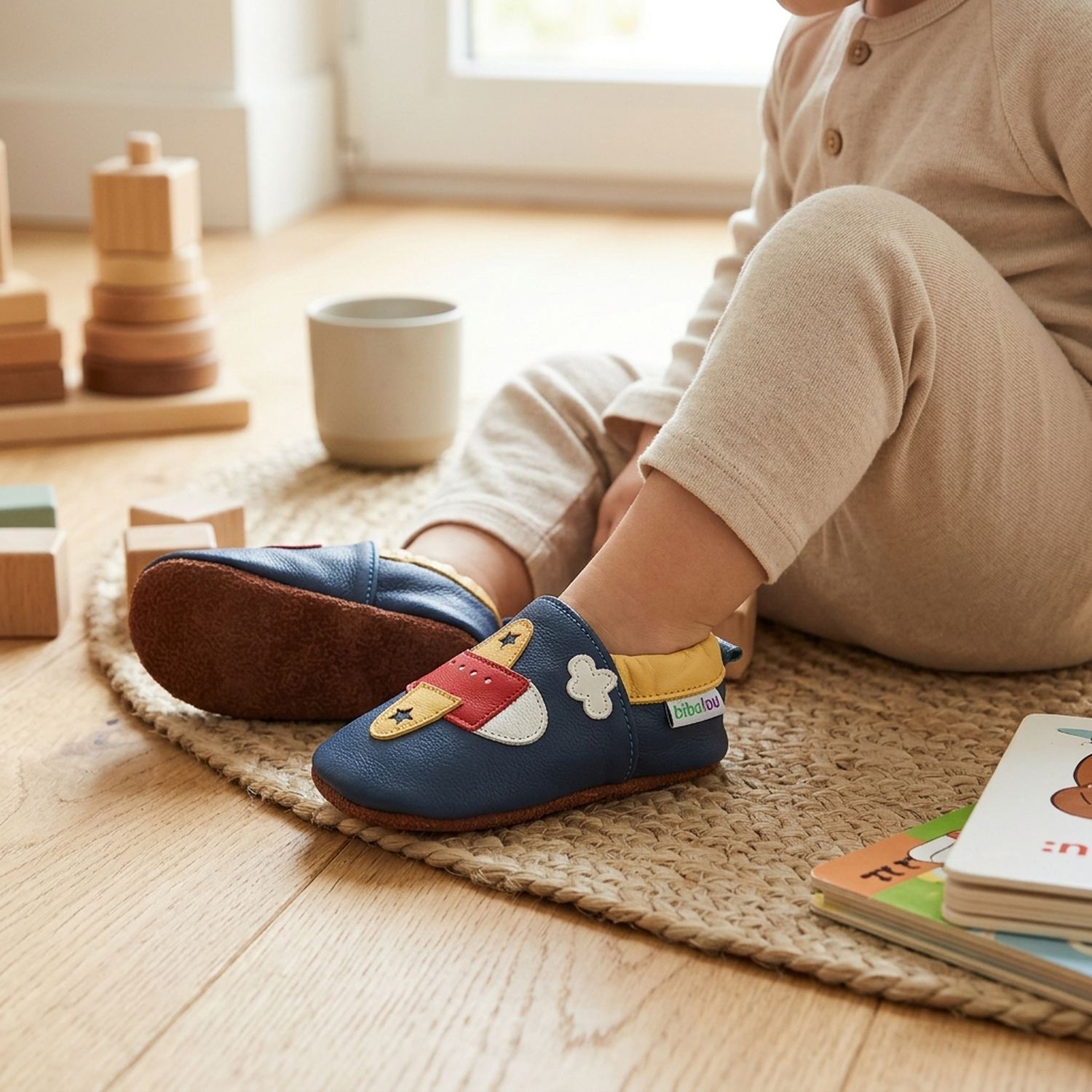 chaussons-bebe-cuir-souple-un-avion-a-reaction-portee-bebe-entier-4