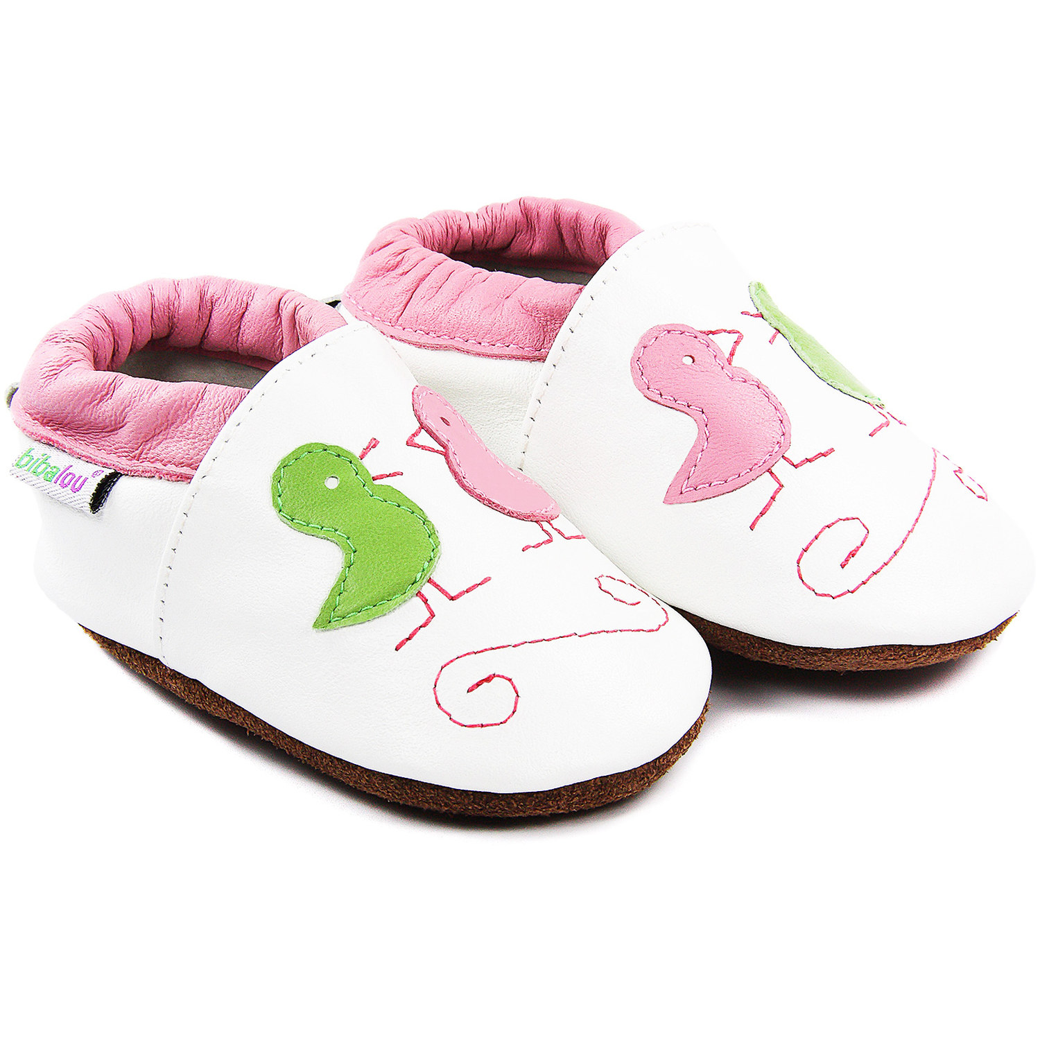 Chaussons bébé en cuir souple Poussins Coquins