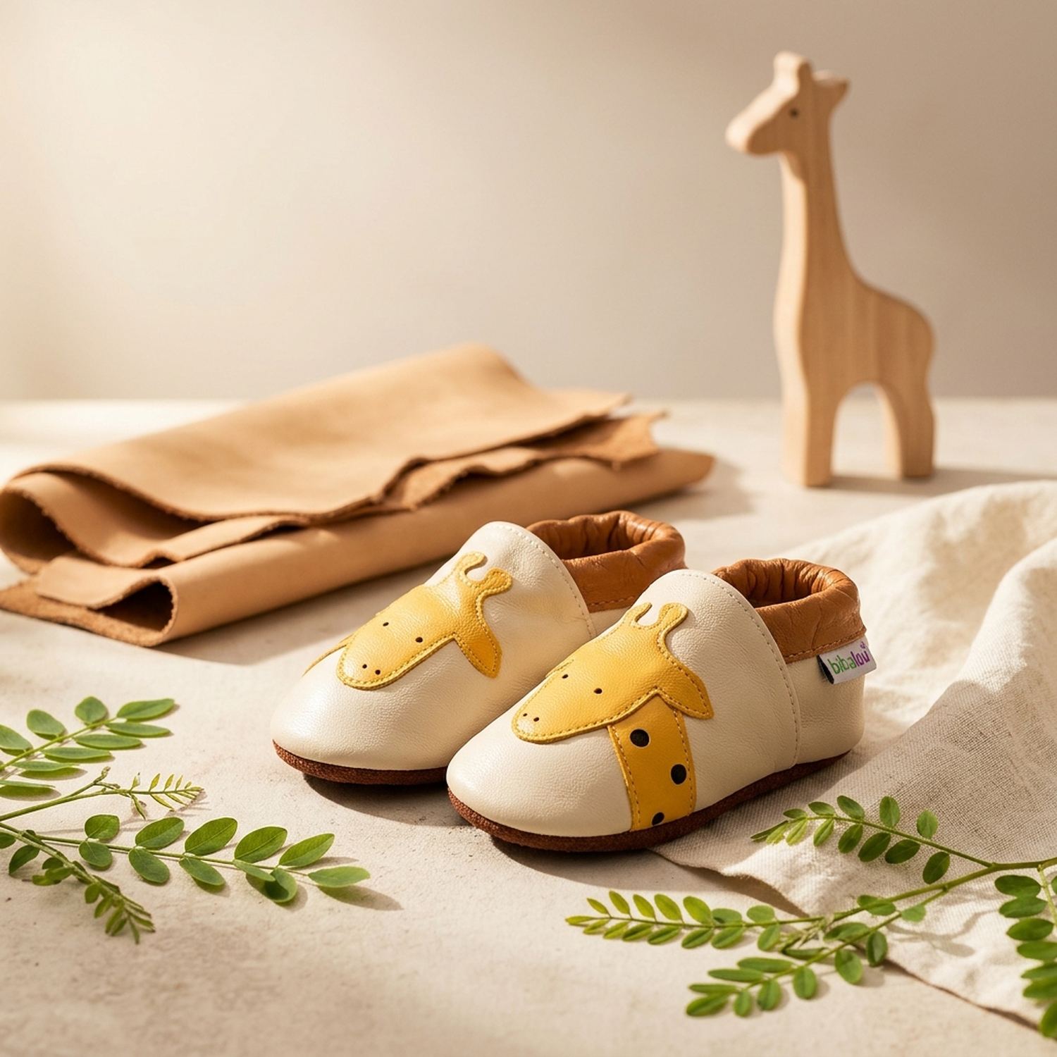 chaussons-bebe-cuir-souple-laly-la-girafe-mise-en-scene-jouets-3