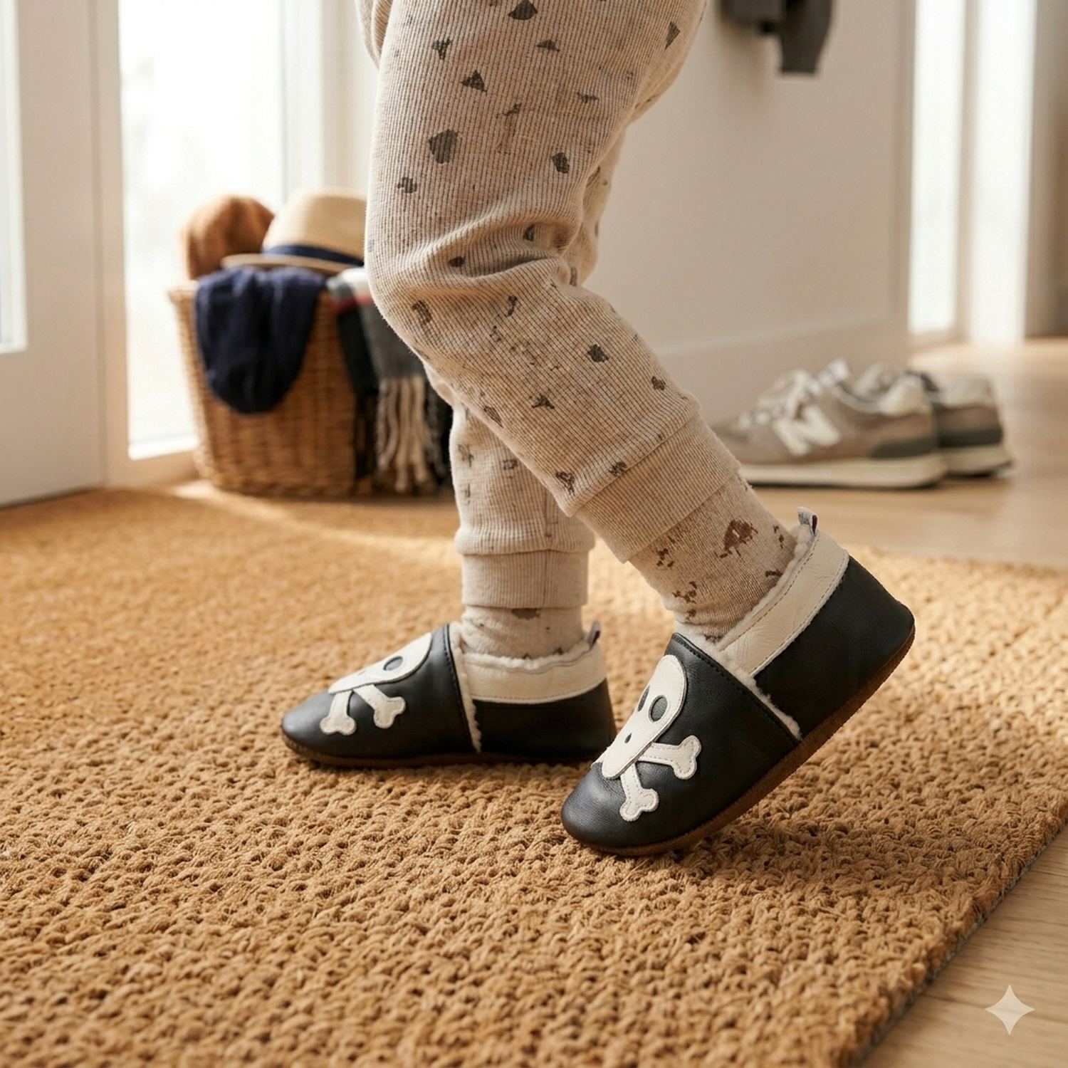 chaussons-bebe-cuir-souple-fourres-rock-n-roll-squelette-portee-bebe-4